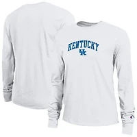 Women's Champion White Kentucky Wildcats Arch Over Logo Long Sleeve T-Shirt