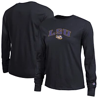 Women's Champion Black LSU Tigers Arch Over Logo Long Sleeve T-Shirt
