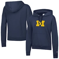 Women's Champion Navy Michigan Wolverines Powerblend Fleece Hoodie