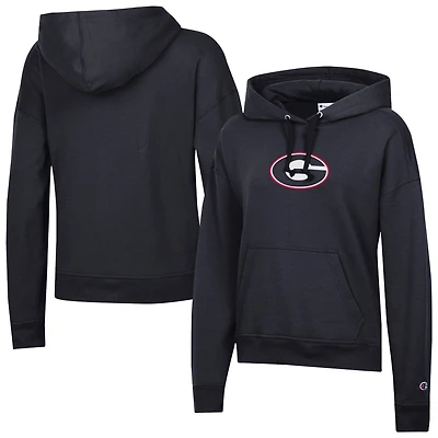 Women's Champion Black Georgia Bulldogs Powerblend Fleece Hoodie