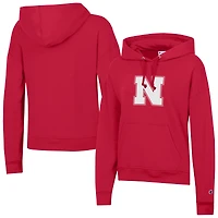 Women's Champion Scarlet Nebraska Huskers Powerblend Fleece Hoodie