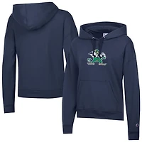 Women's Champion Navy Notre Dame Fighting Irish Powerblend Fleece Pullover Hoodie