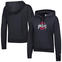 Women's Champion Black Ohio State Buckeyes Powerblend Fleece Pullover Hoodie