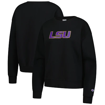 Women's Champion Black LSU Tigers Powerblend Sweatshirt
