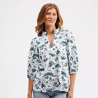 Smith & Quinn Navy Notre Dame Fighting Irish Eliza V-Neck Top