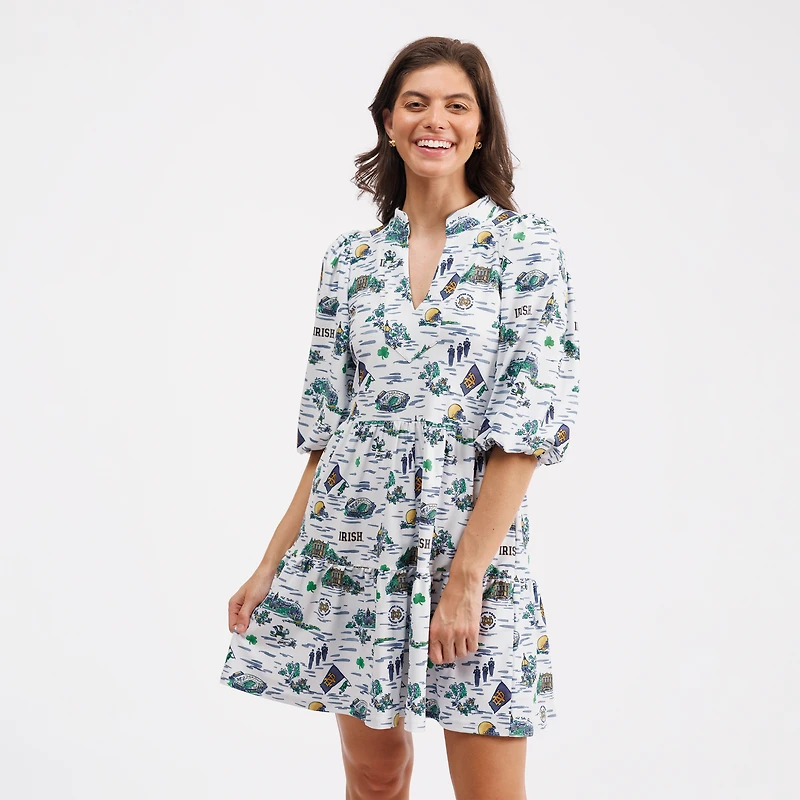 Smith & Quinn Navy Notre Dame Fighting Irish Tory Tiered Dress