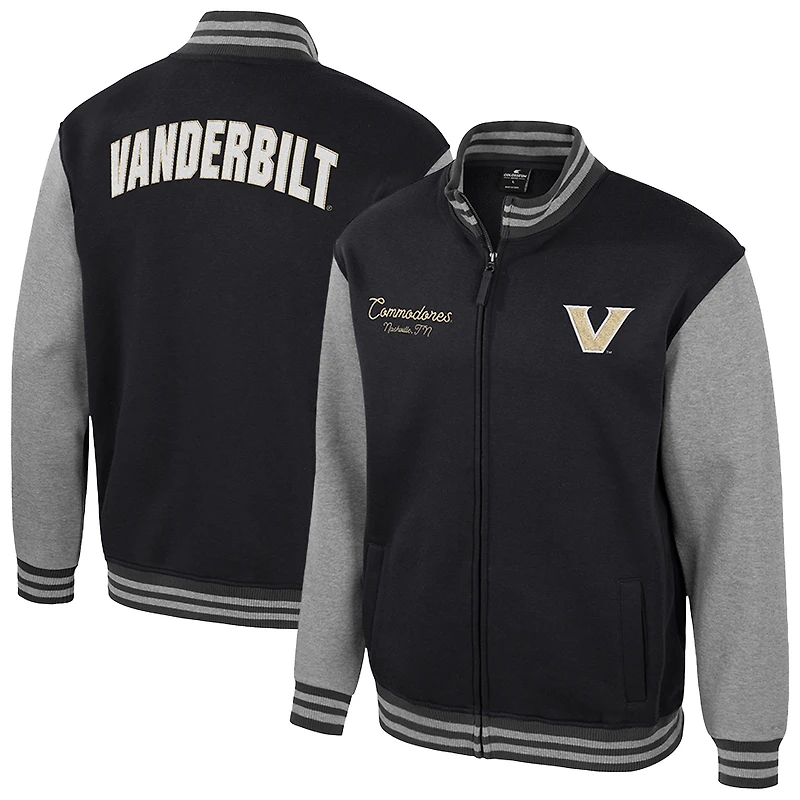 Men's Colosseum Black Vanderbilt Commodores Ambi-Turner Full-Zip Varsity Jacket