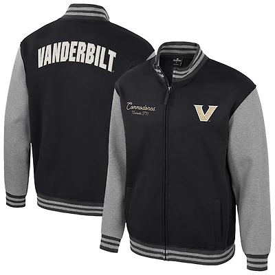 Men's Colosseum Black Vanderbilt Commodores Ambi-Turner Full-Zip Varsity Jacket