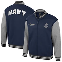 Men's Colosseum Navy Navy Midshipmen Ambi-Turner Full-Zip Varsity Jacket