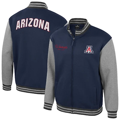 Men's Colosseum Navy Arizona Wildcats Ambi-Turner Full-Zip Varsity Jacket
