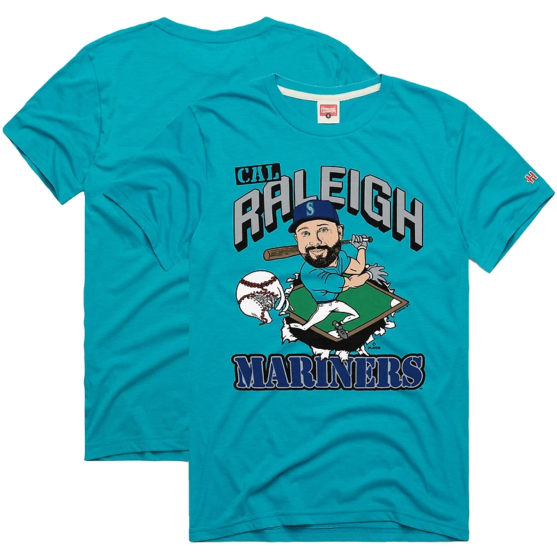 Men's Homage Cal Raleigh Teal Seattle Mariners Graphic Player T-Shirt