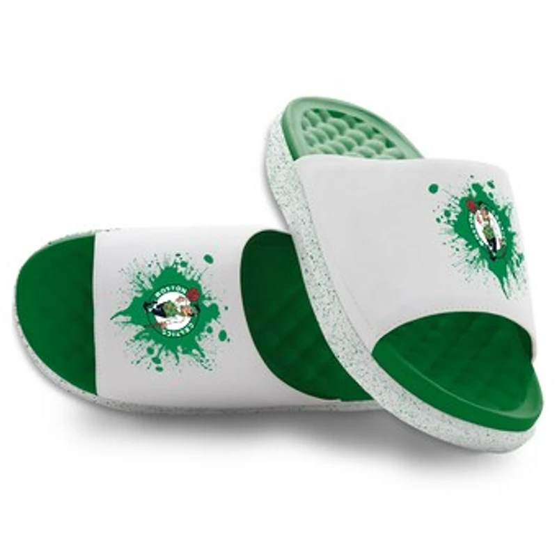 Unisex ISlide Kelly Green/White Boston Celtics Centered Logo Splat Motive Slide Sandals