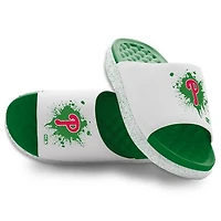 Unisex ISlide  Green/White Philadelphia Phillies Centered Logo Splat Motive Slide Sandals