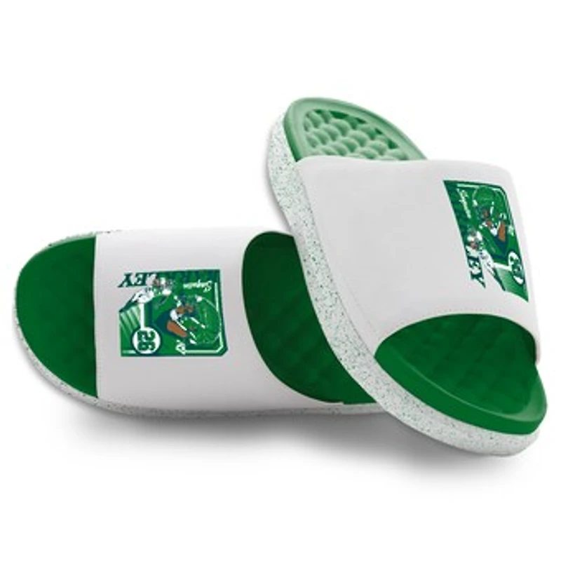 Unisex ISlide Saquon Barkley Green/White NFLPA Retro Collage Motive Slide Sandals