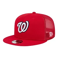 Youth New Era  Red Washington Nationals 9FIFTY Trucker Snapback Hat