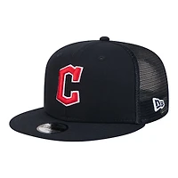 Youth New Era  Navy Cleveland Guardians 9FIFTY Trucker Snapback Hat