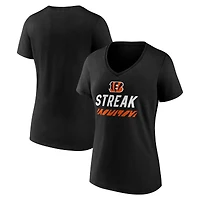 Women's Black Cincinnati Bengals Streak V-Neck T-Shirt