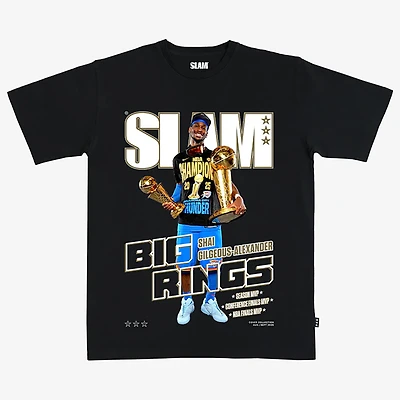 Unisex Shai Gilgeous-Alexander Black Oklahoma City Thunder SLAM Cover T-Shirt