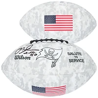 Mike Alstott Tampa Bay Buccaneers Autographed 2024 Salute To Service Wilson Football