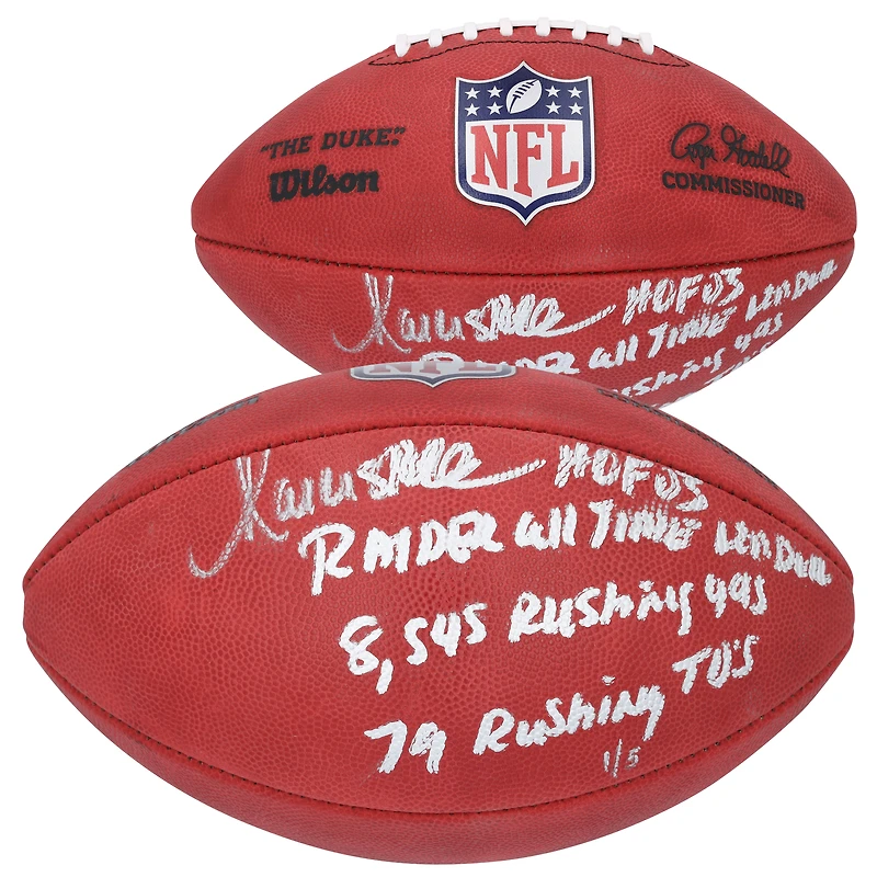 Marcus Allen Los Angeles Raiders Autographed Wilson Duke Full Color Football with Multiple Inscriptions