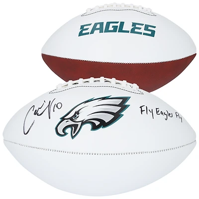 Carli Lloyd USWNT Autographed Philadelphia Eagles Franklin White Panel Football with "Fly Eagles Fly" Inscription