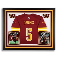 Jayden Daniels Washington Commanders Autographed Deluxe Framed Burgundy Nike Game Jersey