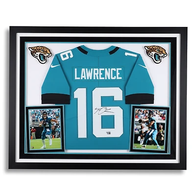 Trevor Lawrence Jacksonville Jaguars Autographed Deluxe Framed Nike Teal Limited Jersey