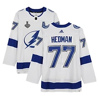 Victor Hedman Tampa Bay Lightning Autographed White adidas Jersey with 2021 Stanley Cup Final Patch