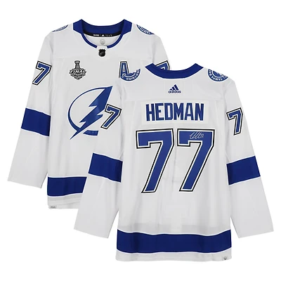 Victor Hedman Tampa Bay Lightning Autographed White adidas Jersey with 2021 Stanley Cup Final Patch