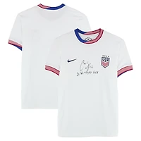 Carli Lloyd USWNT Autographed 2024 White Nike Jersey with "2X WC and Olympic Champ" Inscription - Front Signed