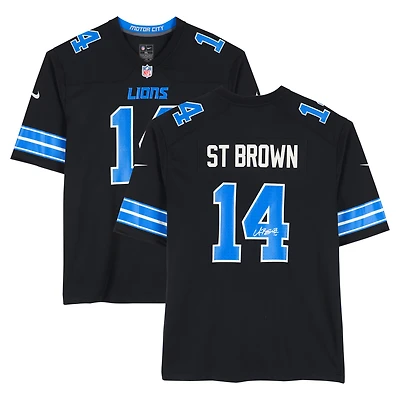 Amon-Ra St. Brown Detroit Lions Autographed Black Nike Game Jersey