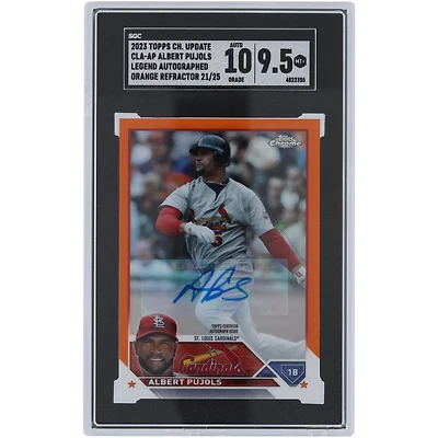 Albert Pujols St. Louis Cardinals Autographed 2023 Topps Chrome Update Legends Orange Refractor #CLA-AP #21/25 SGC Authenticated 9.5/10 Card