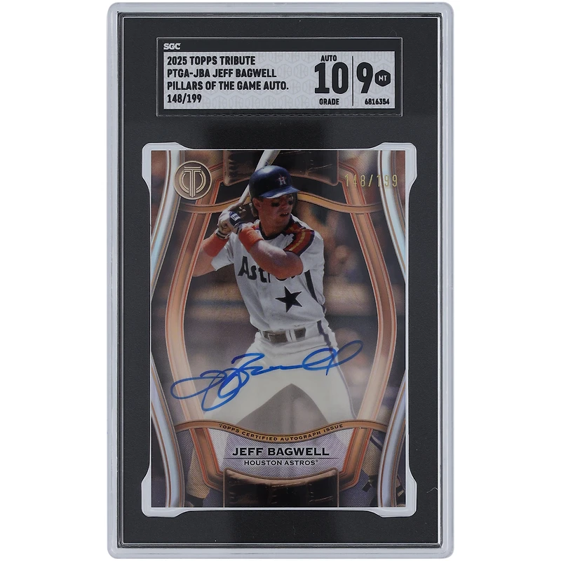 Jeff Bagwell Houston Astros Autographed 2025 Topps Tribute Pillars Of The Game #PTGA-JBA #148/199 SGC Authenticated 9/10 Card