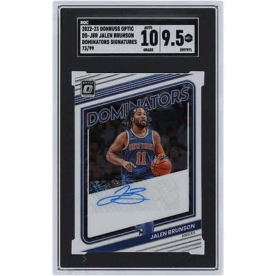 Jalen Brunson New York Knicks Autographed 2022-23 Panini Donruss Optic Dominators Signatures #DS-JBR #73/99 SGC Authenticated 9.5/10 Card