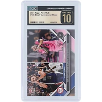 Steph Curry and Lionel Messi 2024 Topps Now MLS Night, Night! Signature Celebration Shared Between Icons #128 CGC Authenticated Pristine 10 Card
