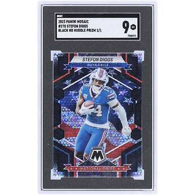 Stefon Diggs Buffalo Bills 2023 Panini Mosaic Black No Huddle Prizm #270 #1/1 SGC Authenticated 9 Card