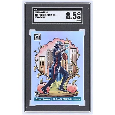 Michael Penix Jr. Atlanta Falcons 2024 Panini Donruss Downtown #14 SGC Authenticated 8.5 Rookie Card