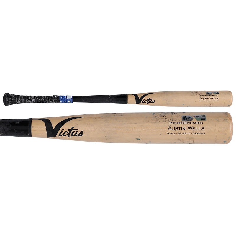 Austin Wells New York Yankees Game-Used Tan Victus Broken Bat vs. Baltimore Orioles on July 13, 2024