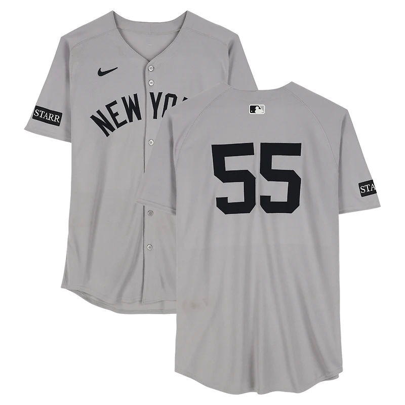 Carlos Rodón New York Yankees Game-Used #55 Gray Nike Jersey vs. Boston Red Sox on June 14, 2025