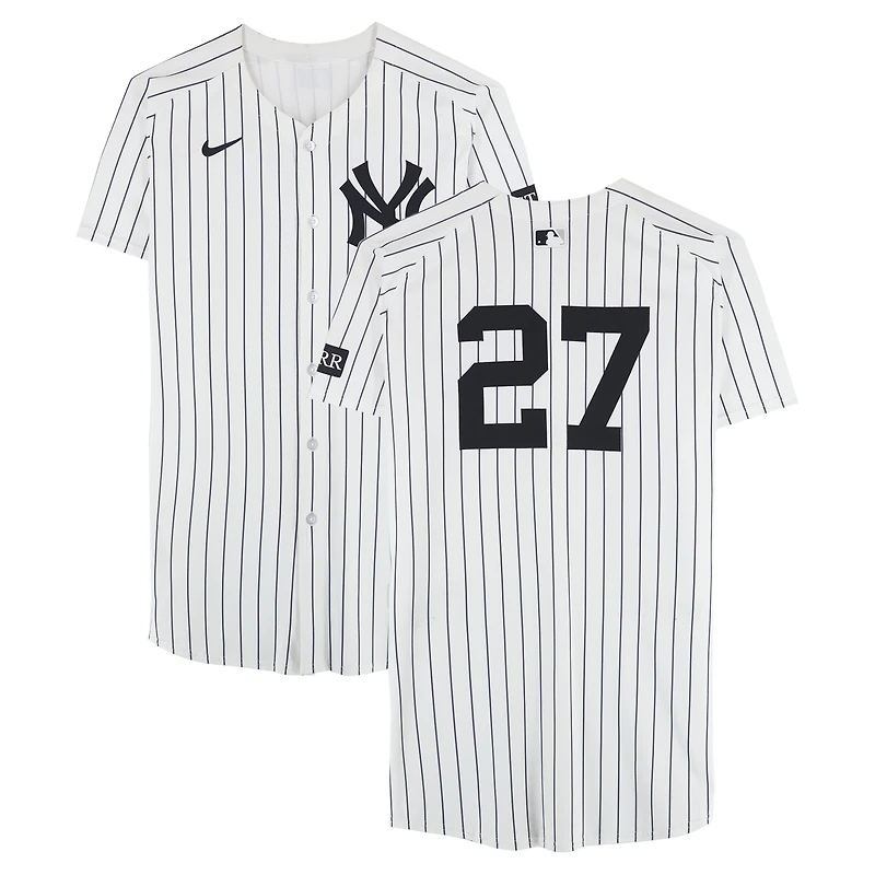 Giancarlo Stanton New York Yankees Game-Used #27 White Pinstripe Nike Jersey vs. Baltimore Orioles on June 22, 2025