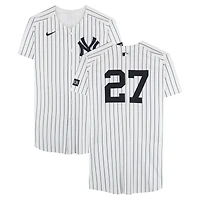 Giancarlo Stanton New York Yankees Game-Used #27 White Pinstripe Nike Jersey vs. Baltimore Orioles on June 22, 2025