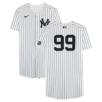 Aaron Judge New York Yankees Game-Used #99 White Pinstripe Nike Jersey vs. Baltimore Orioles on June 22, 2025