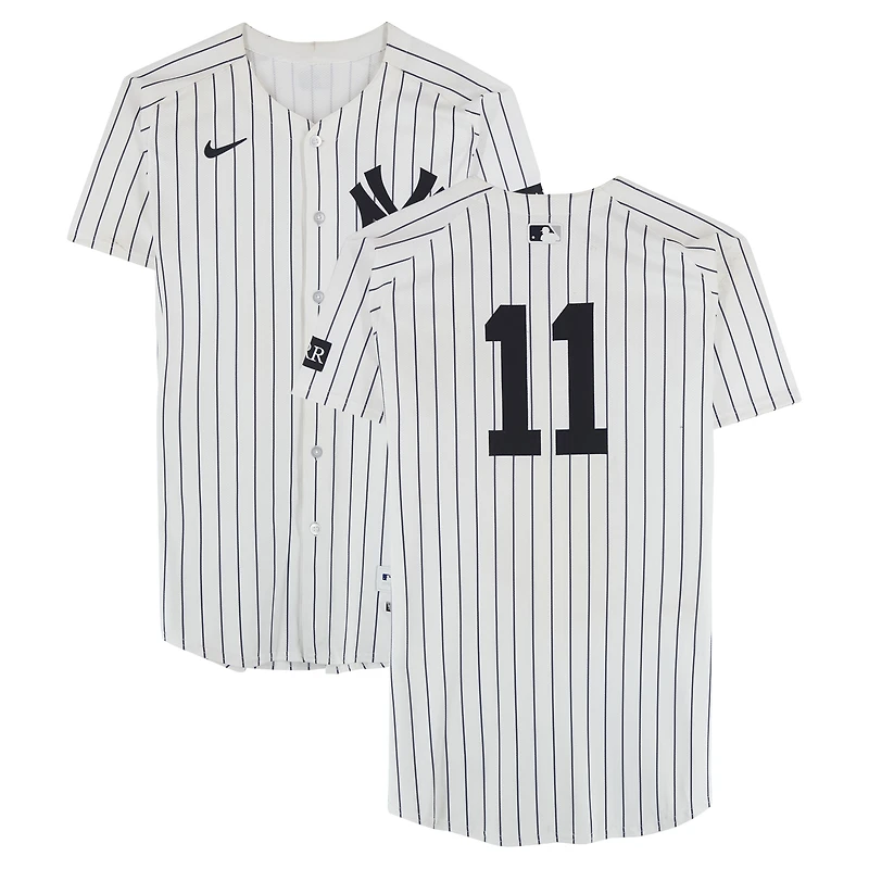 Anthony Volpe New York Yankees Game-Used #11 White Pinstripe Nike Jersey vs. Baltimore Orioles on June 22, 2025