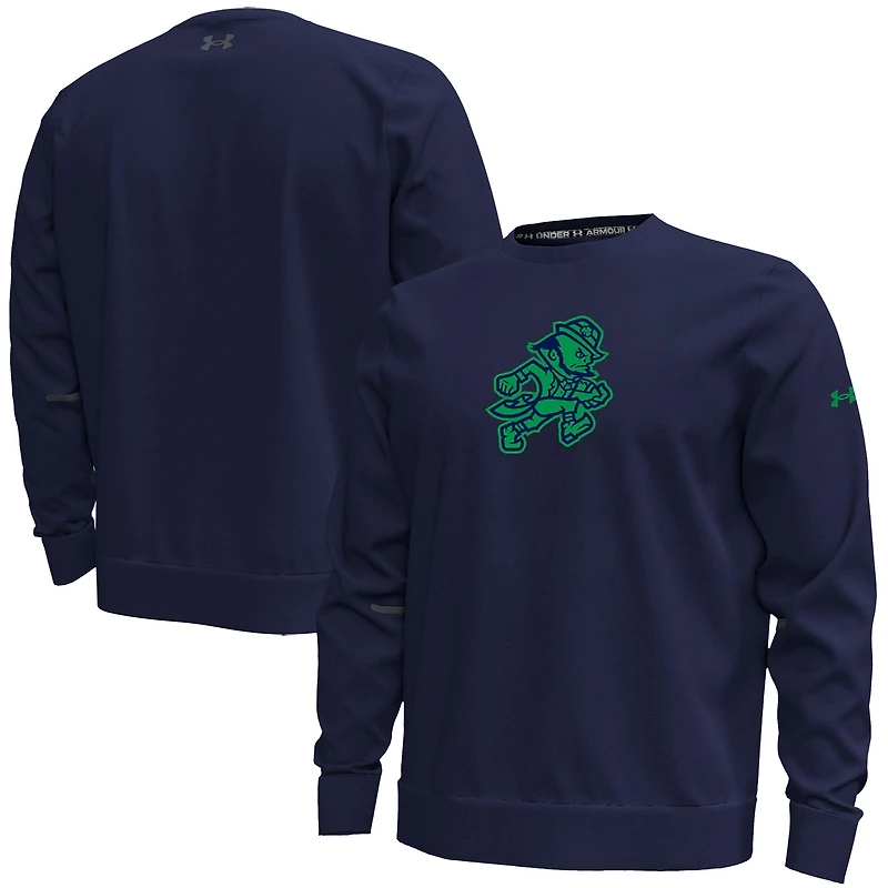Men's Under Armour Navy Notre Dame Fighting Irish Sporting Leprechaun Unstoppable Fleece Sweatshirt