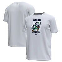 Men's Under Armour White Notre Dame Fighting Irish Sporting Leprechaun Tech Stretch T-Shirt