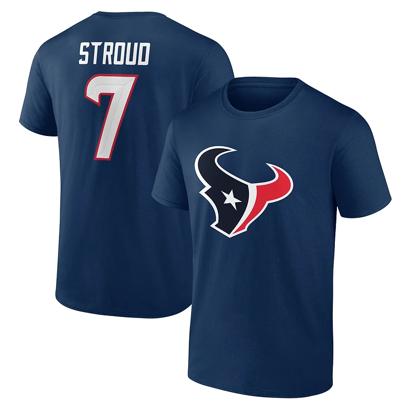 Men's C.J. Stroud Navy Houston Texans Icon Name & Number T-Shirt
