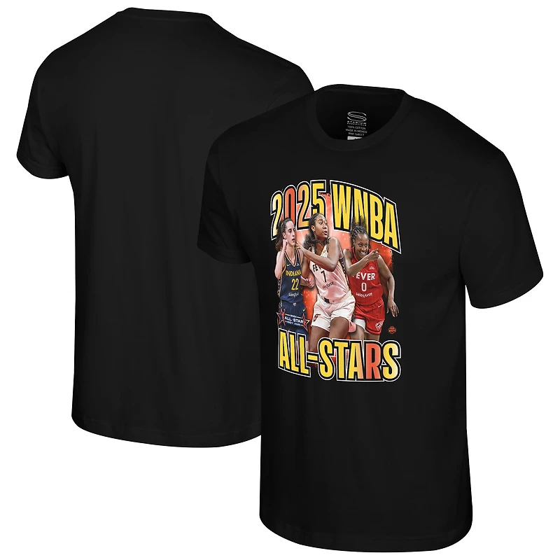 Unisex Stadium Essentials Aliyah Boston, Kelsey Mitchell & Caitlin Clark Black Indiana Fever 2025 WNBA All-Star Game Player Trio T-Shirt