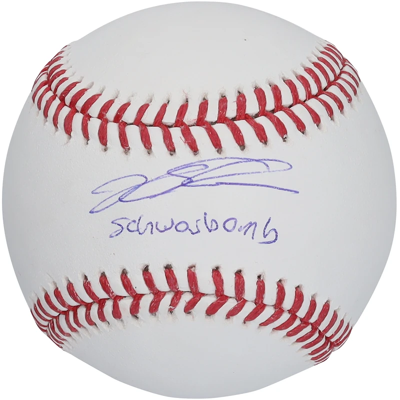 Kyle Schwarber Philadelphia Phillies Autographed Baseball with "Schwarbomb" Inscription