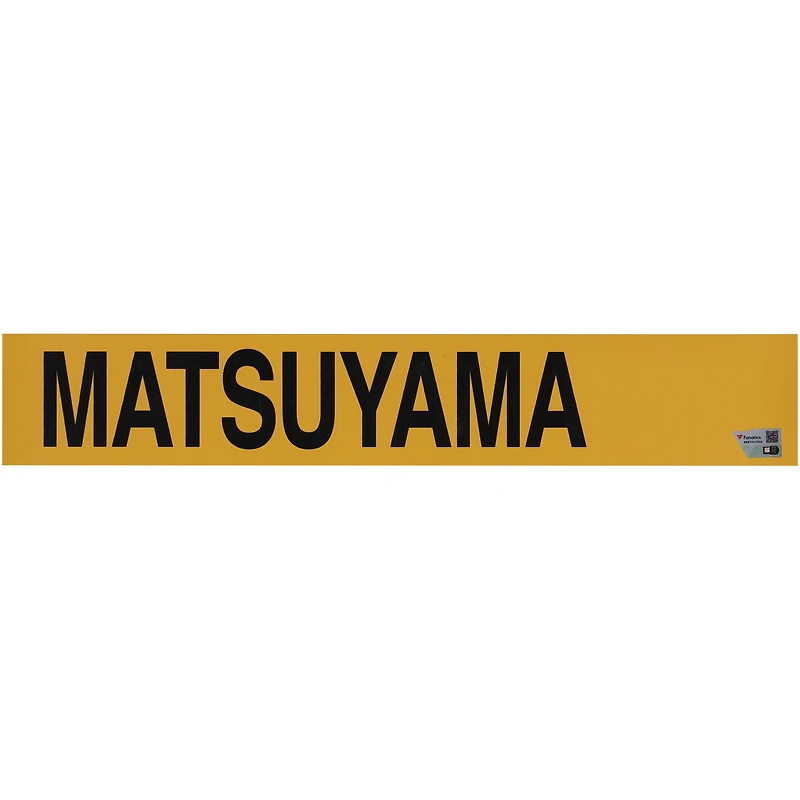 Hideki Matsuyama Event-Used Yellow Nameplate from the 147th Open Championship