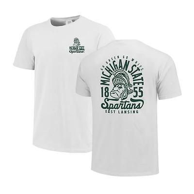 Youth White Michigan State Spartans Comfort Colors Mascot Overlay T-Shirt